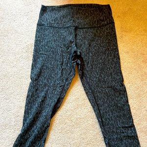 Lulu lemon leggings, size 12, black cheetah, gently used